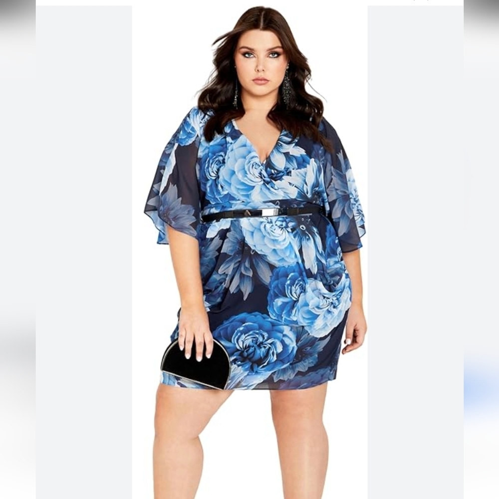 City Chic Women's Wrap Floral Dress Size 16